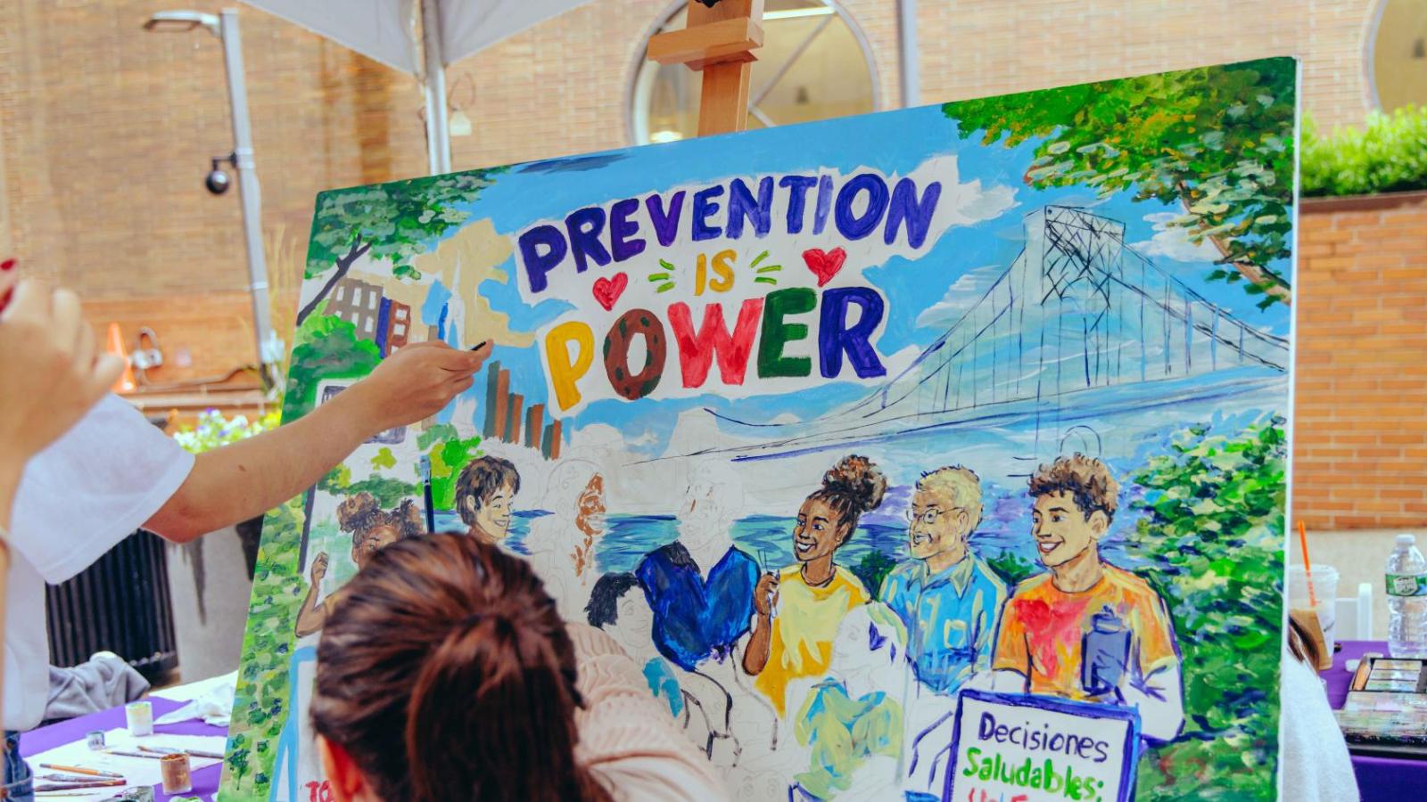 Painting activity at health fair.