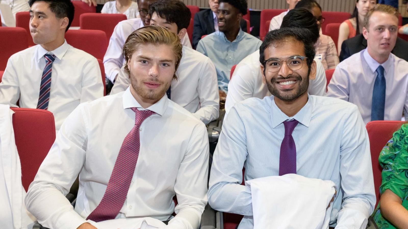 Two students before the ceremony