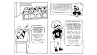 Pages of a graphic narrative about TMD